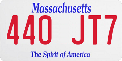 MA license plate 440JT7
