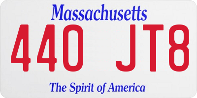 MA license plate 440JT8