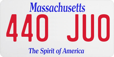 MA license plate 440JU0
