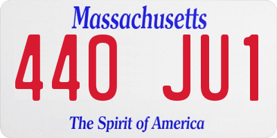 MA license plate 440JU1