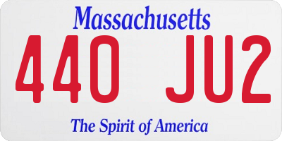 MA license plate 440JU2