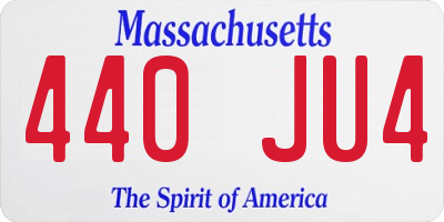 MA license plate 440JU4