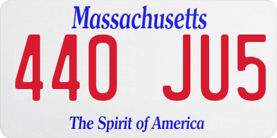 MA license plate 440JU5