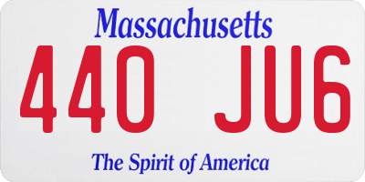 MA license plate 440JU6