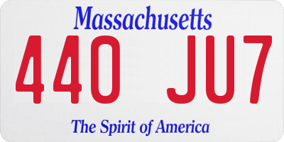 MA license plate 440JU7