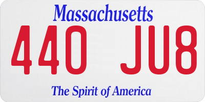 MA license plate 440JU8