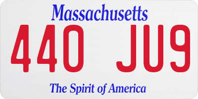 MA license plate 440JU9