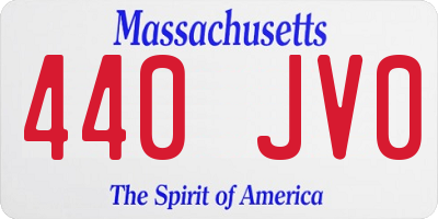 MA license plate 440JV0
