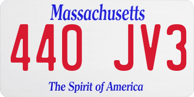 MA license plate 440JV3