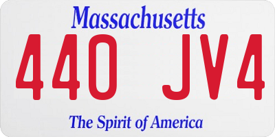 MA license plate 440JV4