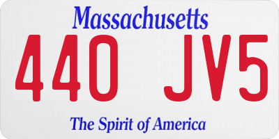 MA license plate 440JV5