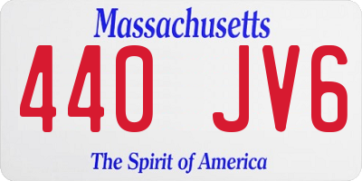 MA license plate 440JV6