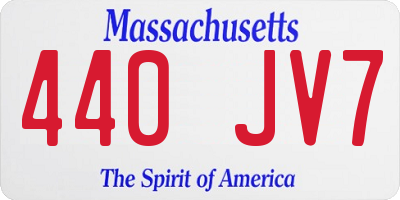 MA license plate 440JV7