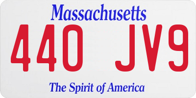 MA license plate 440JV9