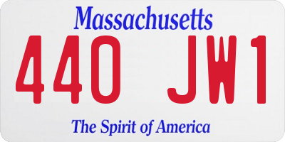 MA license plate 440JW1
