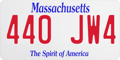 MA license plate 440JW4