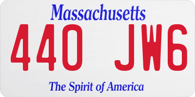 MA license plate 440JW6