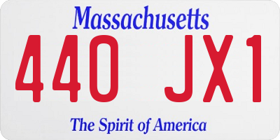 MA license plate 440JX1