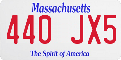 MA license plate 440JX5