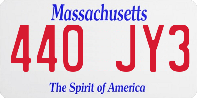 MA license plate 440JY3