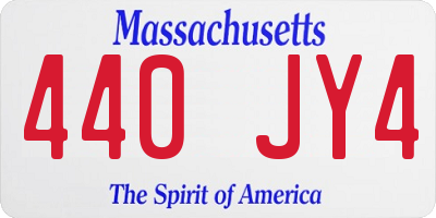 MA license plate 440JY4