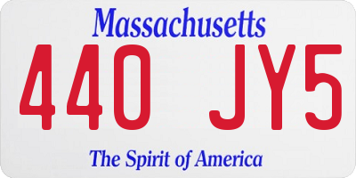 MA license plate 440JY5