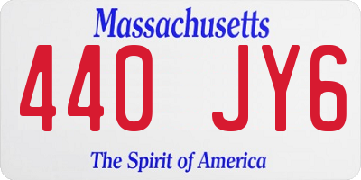 MA license plate 440JY6