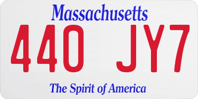 MA license plate 440JY7