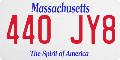 MA license plate 440JY8
