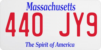 MA license plate 440JY9