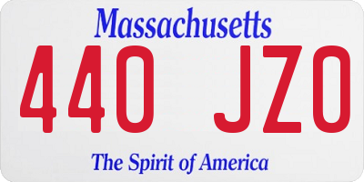 MA license plate 440JZ0
