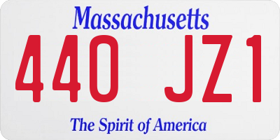 MA license plate 440JZ1