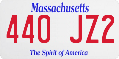 MA license plate 440JZ2