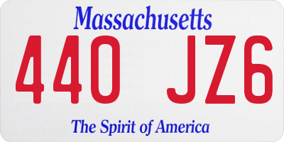 MA license plate 440JZ6