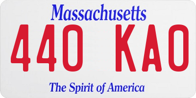 MA license plate 440KA0