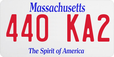 MA license plate 440KA2