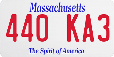 MA license plate 440KA3