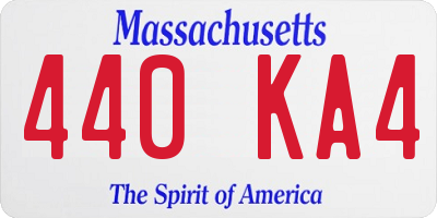MA license plate 440KA4