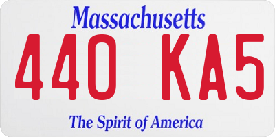 MA license plate 440KA5