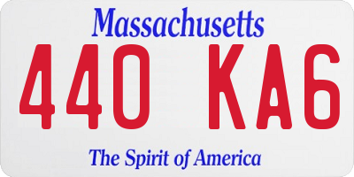 MA license plate 440KA6