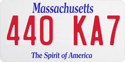 MA license plate 440KA7