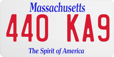 MA license plate 440KA9