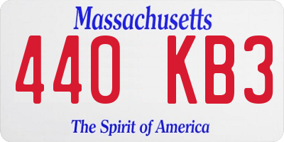MA license plate 440KB3
