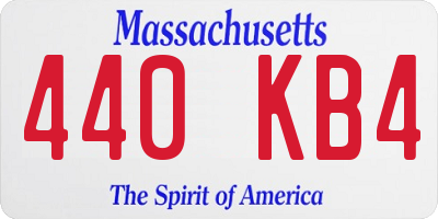 MA license plate 440KB4