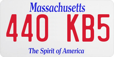 MA license plate 440KB5