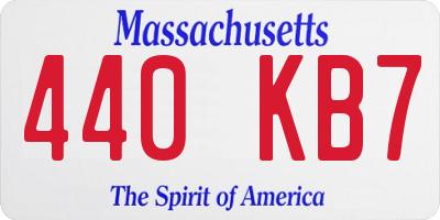 MA license plate 440KB7