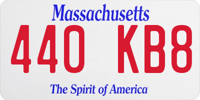 MA license plate 440KB8