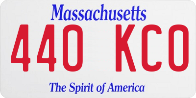 MA license plate 440KC0