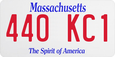 MA license plate 440KC1