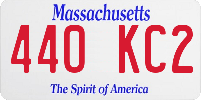 MA license plate 440KC2